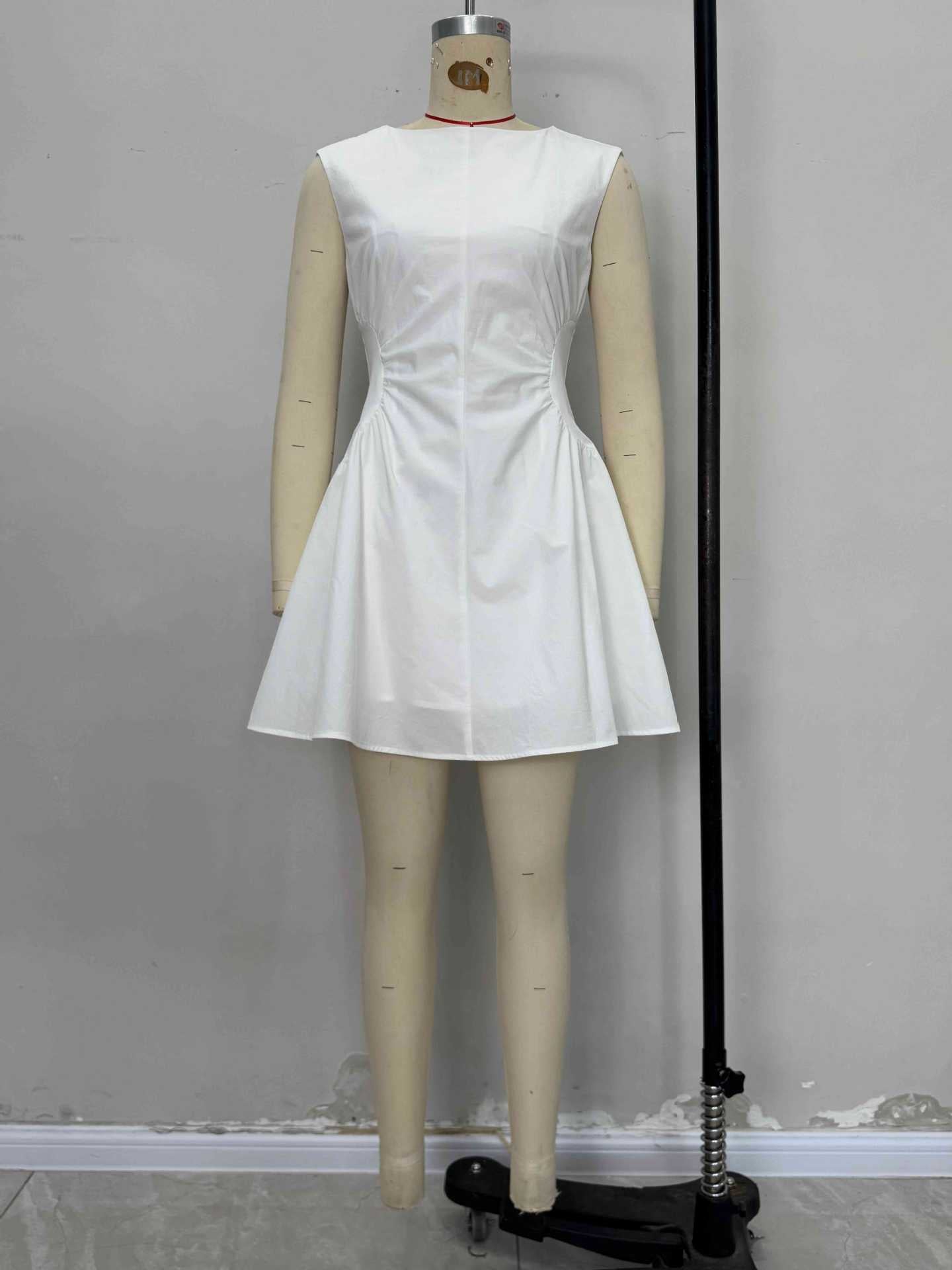Bandeau Neck Zip Front Mini Dress product view 4 - Delvore