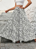 Floral Tiered Maxi Skirt with Belt product view 6 - Delvore