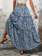 Floral Tiered Maxi Skirt with Belt product view 4 - Delvore