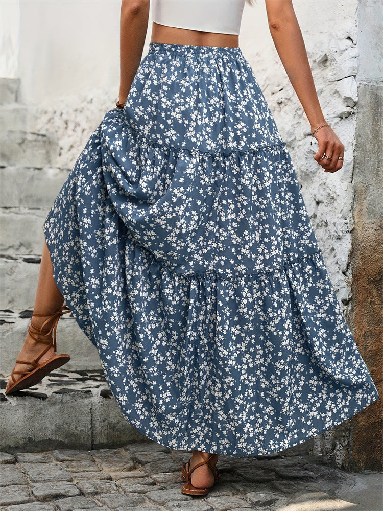 Floral Tiered Maxi Skirt with Belt product view 4 - Delvore