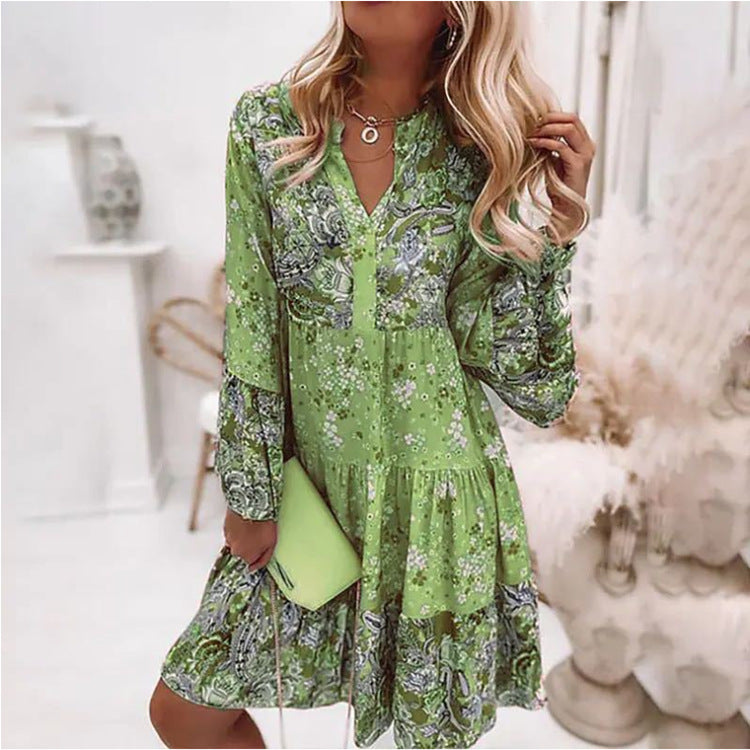 Floral Long Sleeve Tiered Midi Dress product view 8 - Delvore