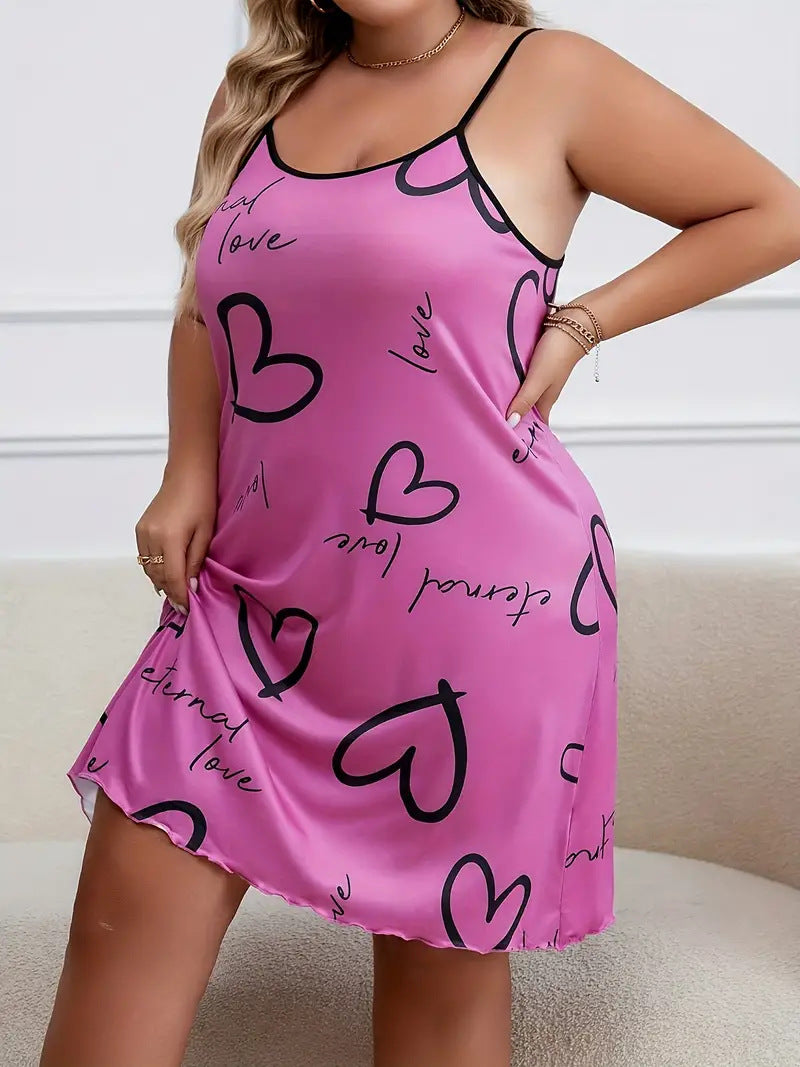 Printed Cami Slip Nightgown - Cararush