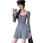 Long Sleeve Knit Mini Dress - Cararush