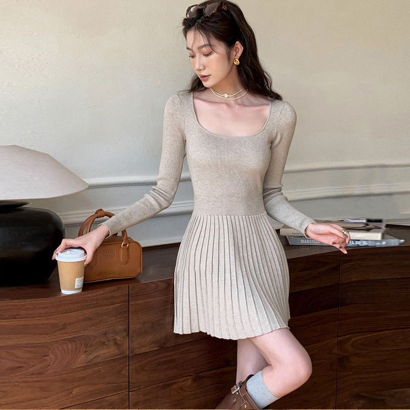 Long Sleeve Knit Mini Dress - Cararush