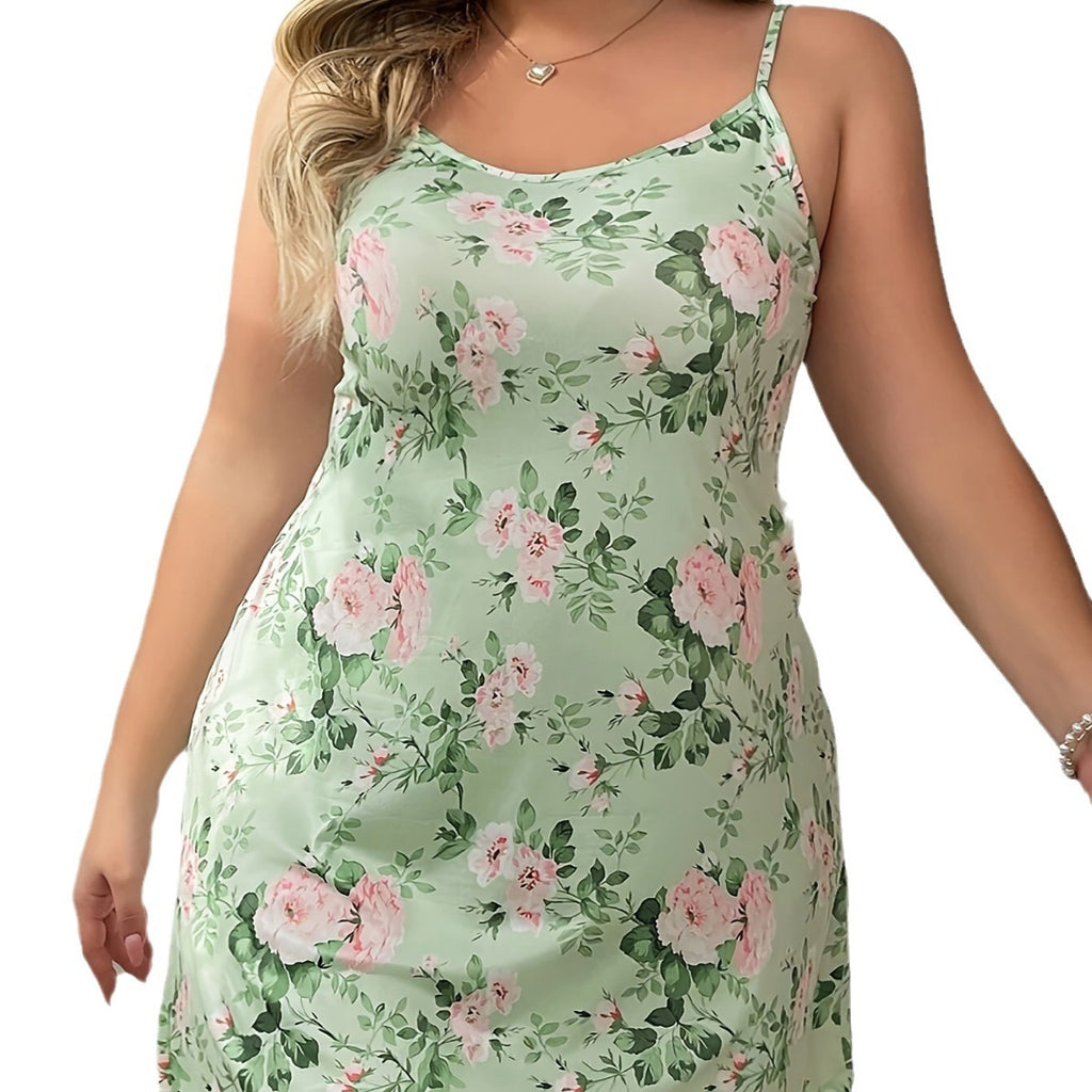 Printed Cami Slip Nightgown - Cararush