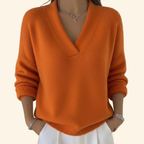 Women's V-Neck Knit Relaxed Sweater product view 5 - Delvore