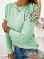 Lace Cutout Long Sleeve Top