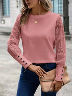 Floral Sleeve Waffle Top