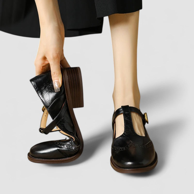 Mary Jane Buckle Strap Flat Shoes product view 5 - Delvore