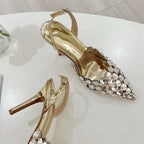 Rhinestone Slingback Stiletto Sandals