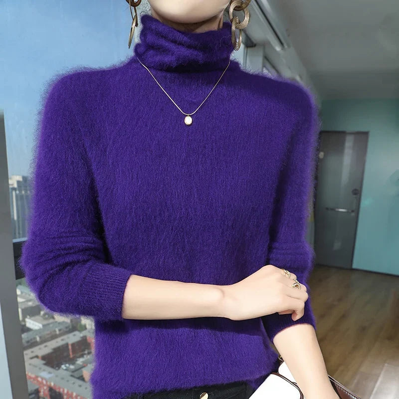Fuzzy Turtleneck Sweater