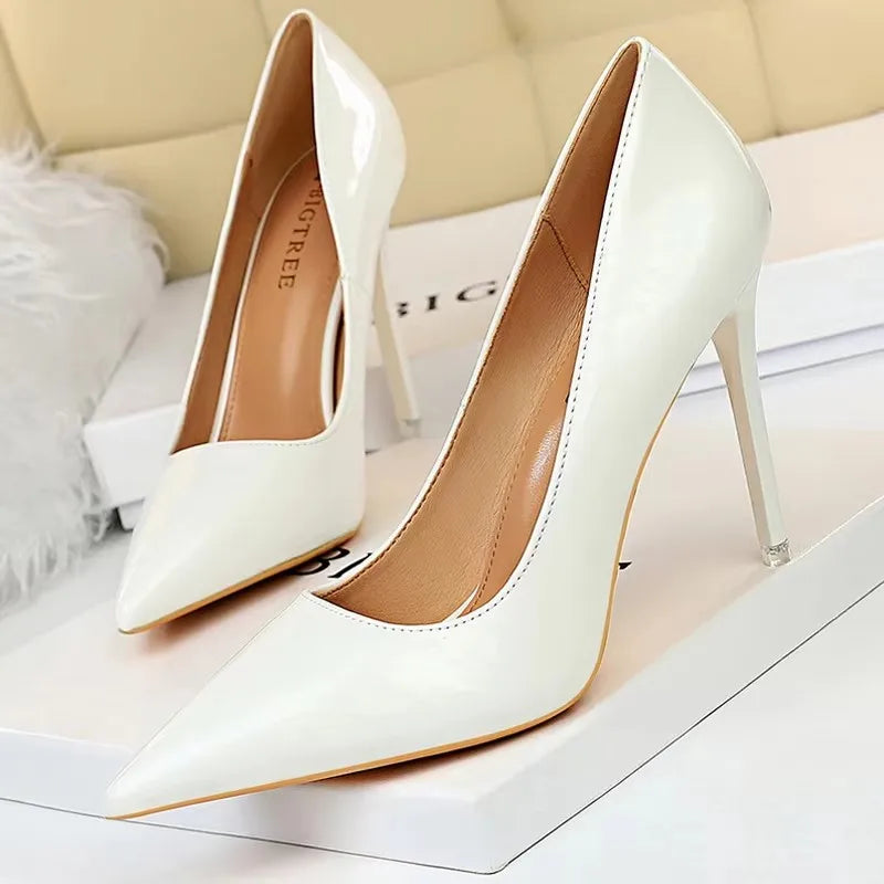 Patent Pointed Toe Stiletto Pumps