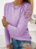 Lace Cutout Long Sleeve Top