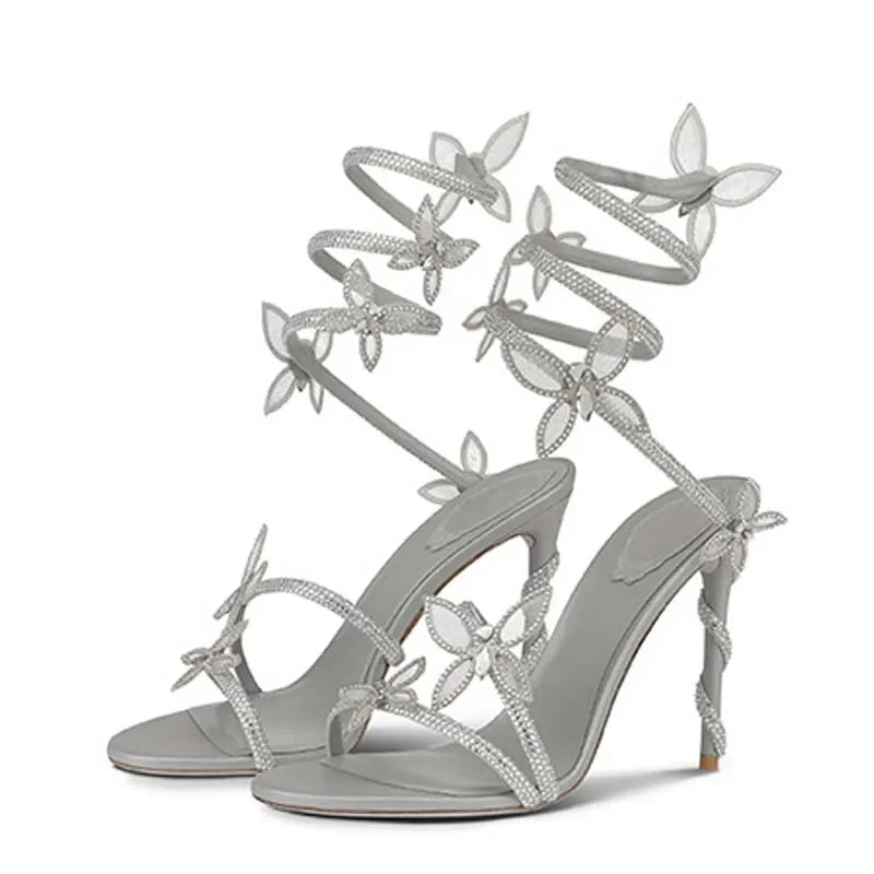 Crystal Flower 12cm Stiletto Sandals