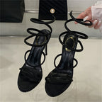 Crystal Wraparound Stiletto Sandals