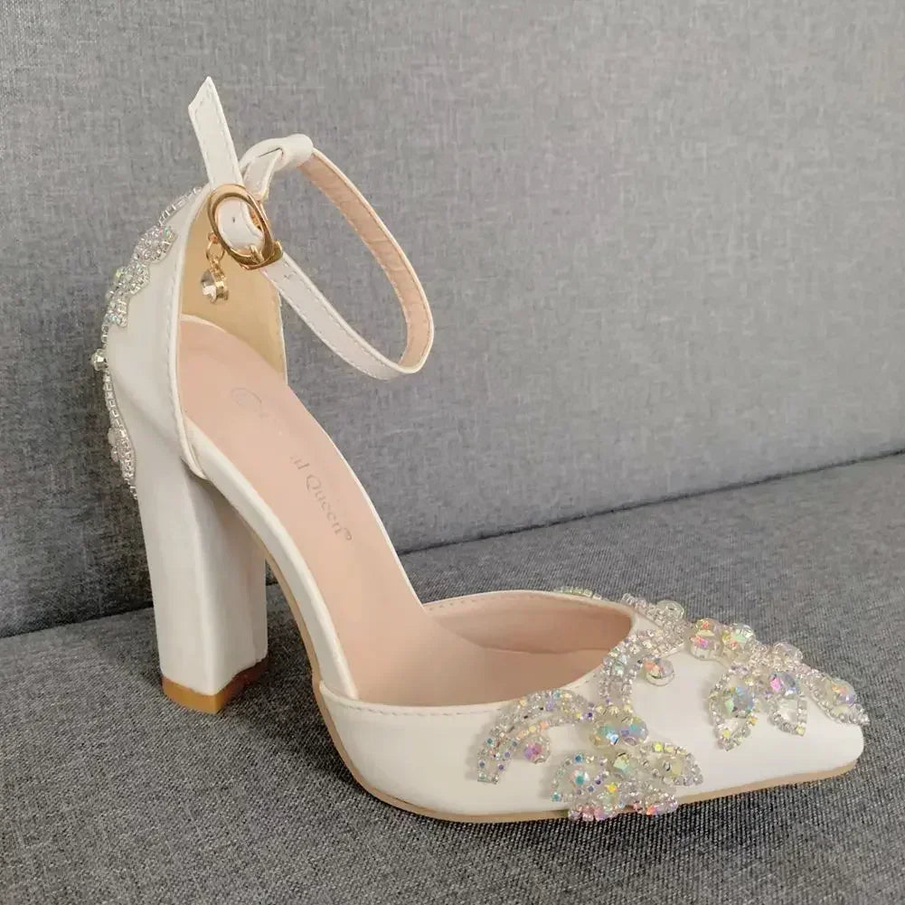 Rhinestone Pointed-Toe Wedding Sandals