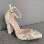 Rhinestone Pointed-Toe Wedding Sandals