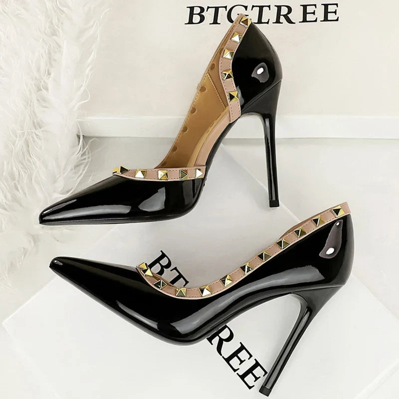 Rivet Trim Stiletto Pumps