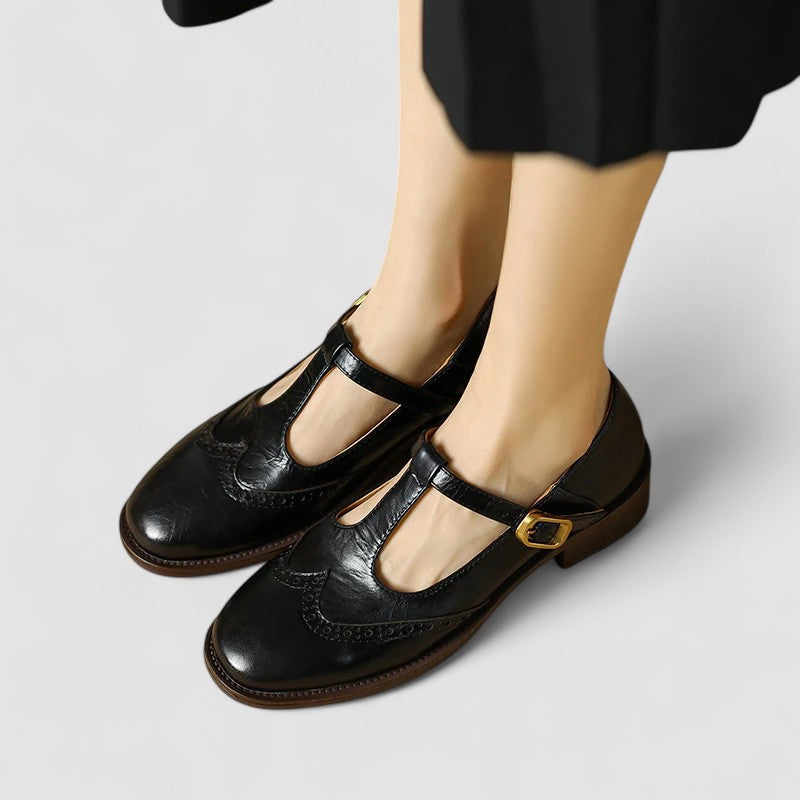 Mary Jane Buckle Strap Flat Shoes product view 6 - Delvore