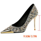 Rhinestone Pointed Toe Stiletto Pumps