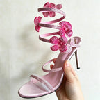 Crystal Flower 12cm Stiletto Sandals
