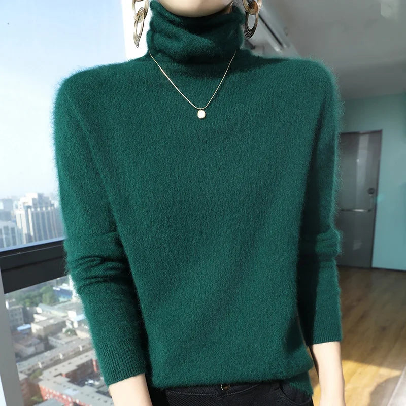 Fuzzy Turtleneck Sweater