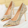 Rhinestone Pointed Toe Stiletto Pumps
