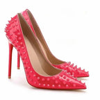 Studded Pointed-Toe Stiletto Court Pumps