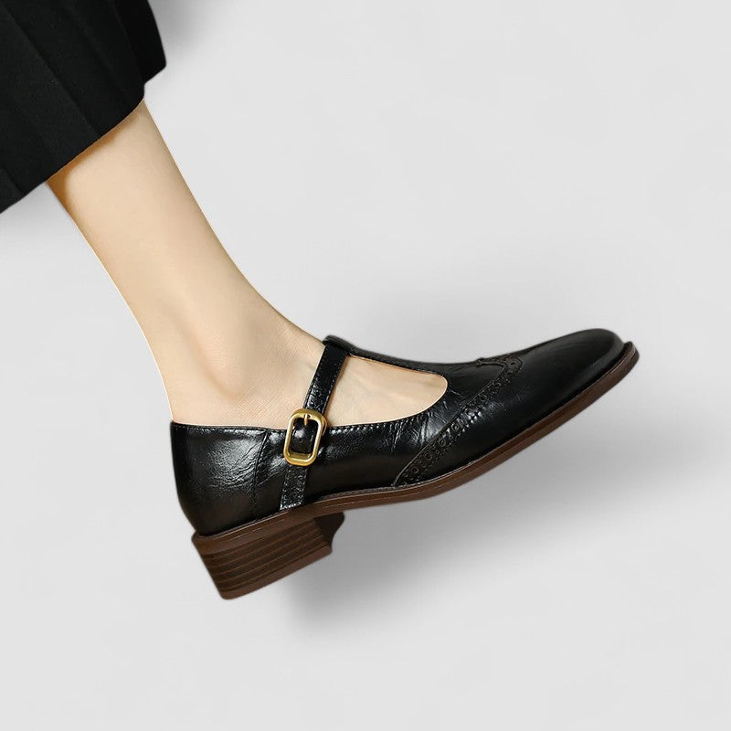 Mary Jane Buckle Strap Flat Shoes product view 7 - Delvore