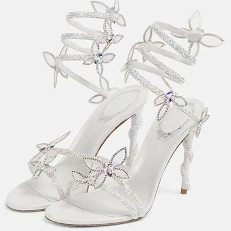 Crystal Flower 12cm Stiletto Sandals