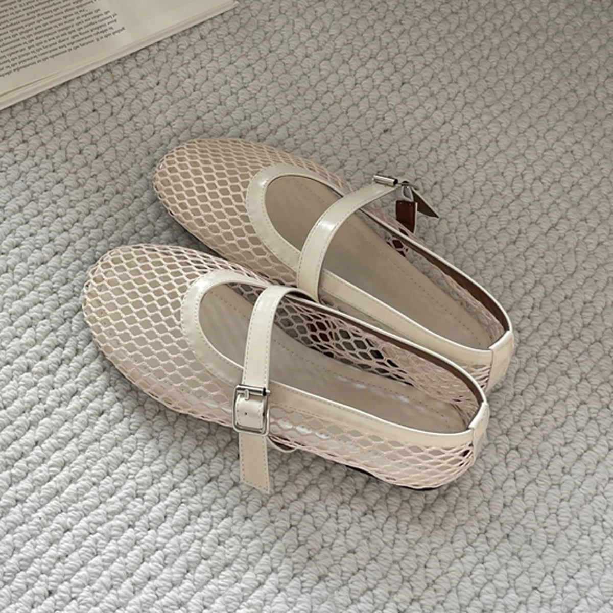 Mesh Mary Jane Ballet Flats