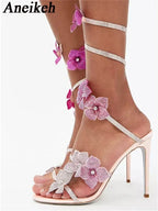 Crystal Flower 12cm Stiletto Sandals