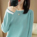Contrast Trim Cotton Sweater
