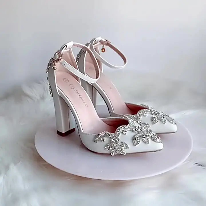 Rhinestone Pointed-Toe Wedding Sandals