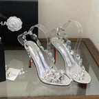 Multicolour Crystal Clear Strap Stiletto Sandals