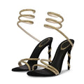 Crystal Wraparound Stiletto Sandals