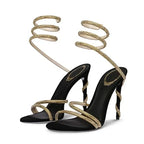 Crystal Wraparound Stiletto Sandals