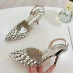 Rhinestone Slingback Stiletto Sandals