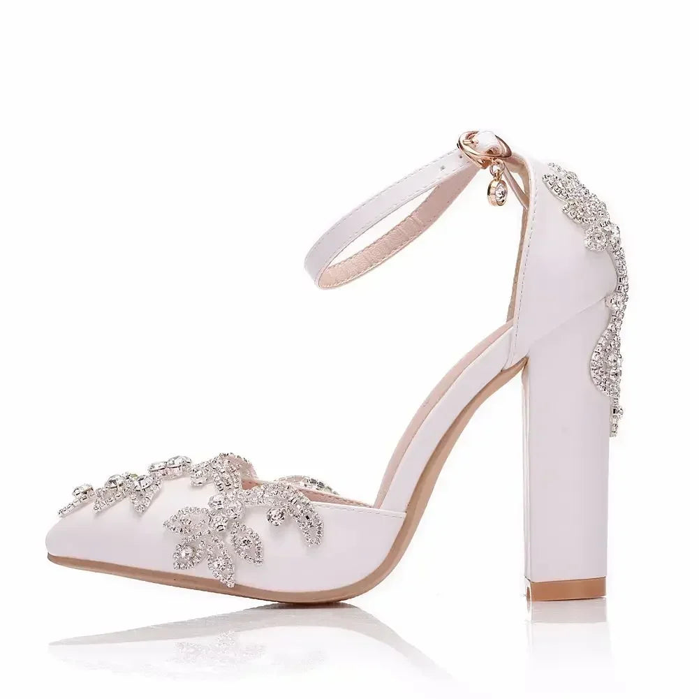 Rhinestone Pointed-Toe Wedding Sandals