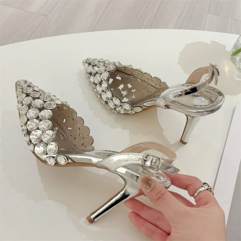 Rhinestone Slingback Stiletto Sandals