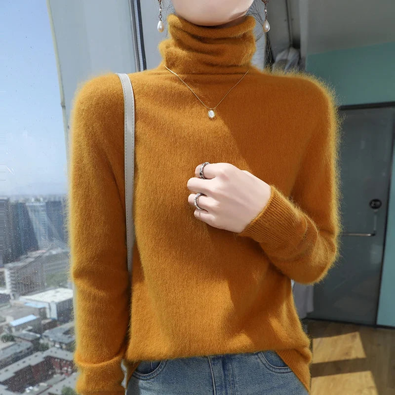 Fuzzy Turtleneck Sweater