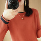 Contrast Trim Cotton Sweater