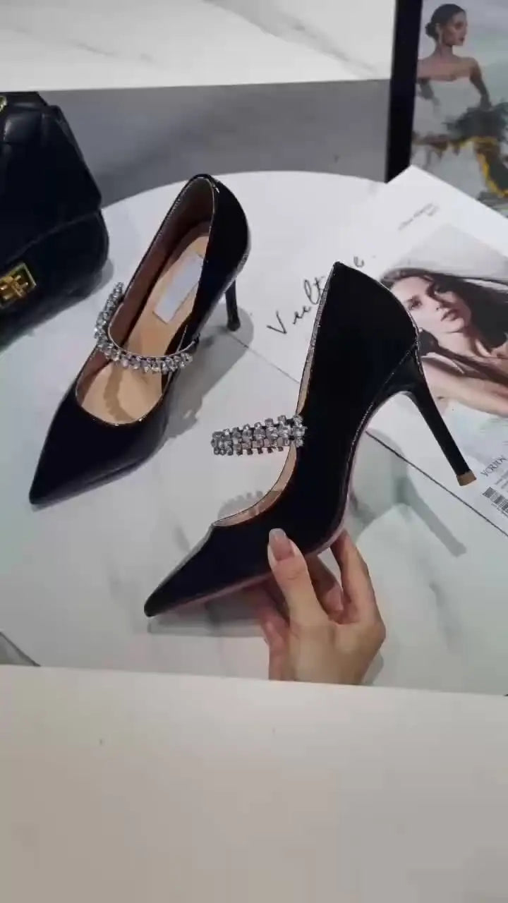 Rhinestone Chain Mary Jane Pumps