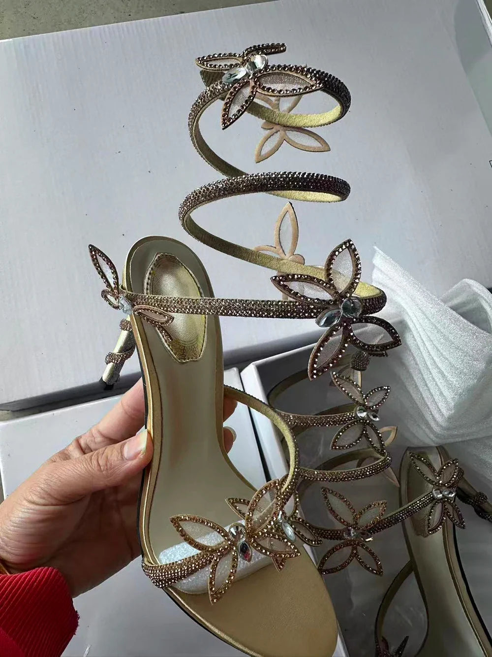 Crystal Flower 12cm Stiletto Sandals