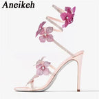 Crystal Flower 12cm Stiletto Sandals