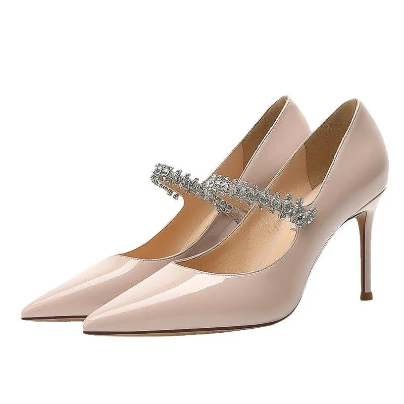 Rhinestone Chain Mary Jane Pumps