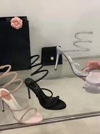 Crystal Wraparound Stiletto Sandals