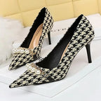 Pearl Chain Stiletto Pumps