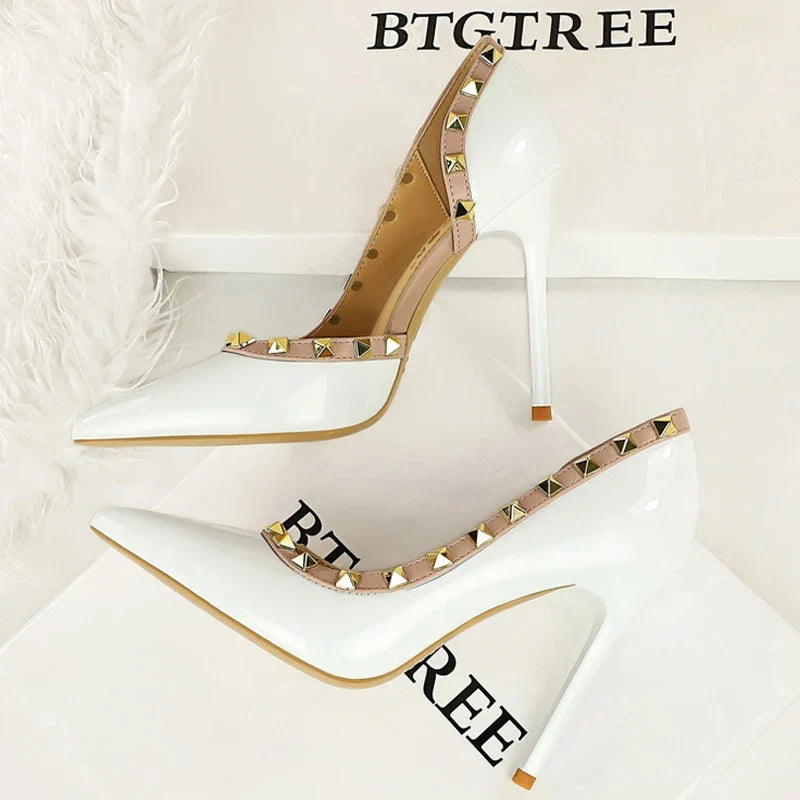 Rivet Trim Stiletto Pumps
