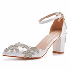 Rhinestone Pointed-Toe Wedding Sandals